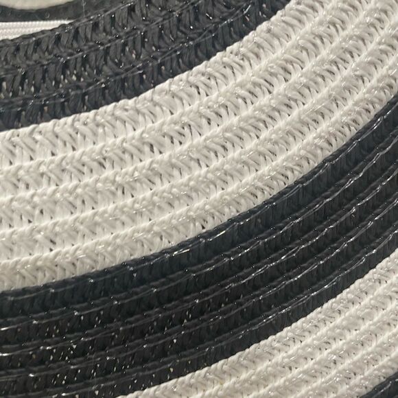 SUPER CHIC Striped Wide Brim UV Protection Summer Beach Sun Hat Adjustable - Picture 10 of 11